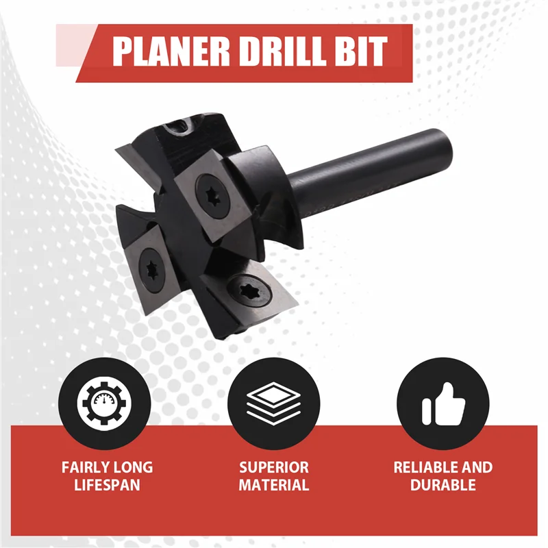 

【People Favorite】Wood Planer Bit CNC Spoilboard Surfacing Router Bit 8Mm Shank Carbide Insert Milling Cutter Slab Flattening