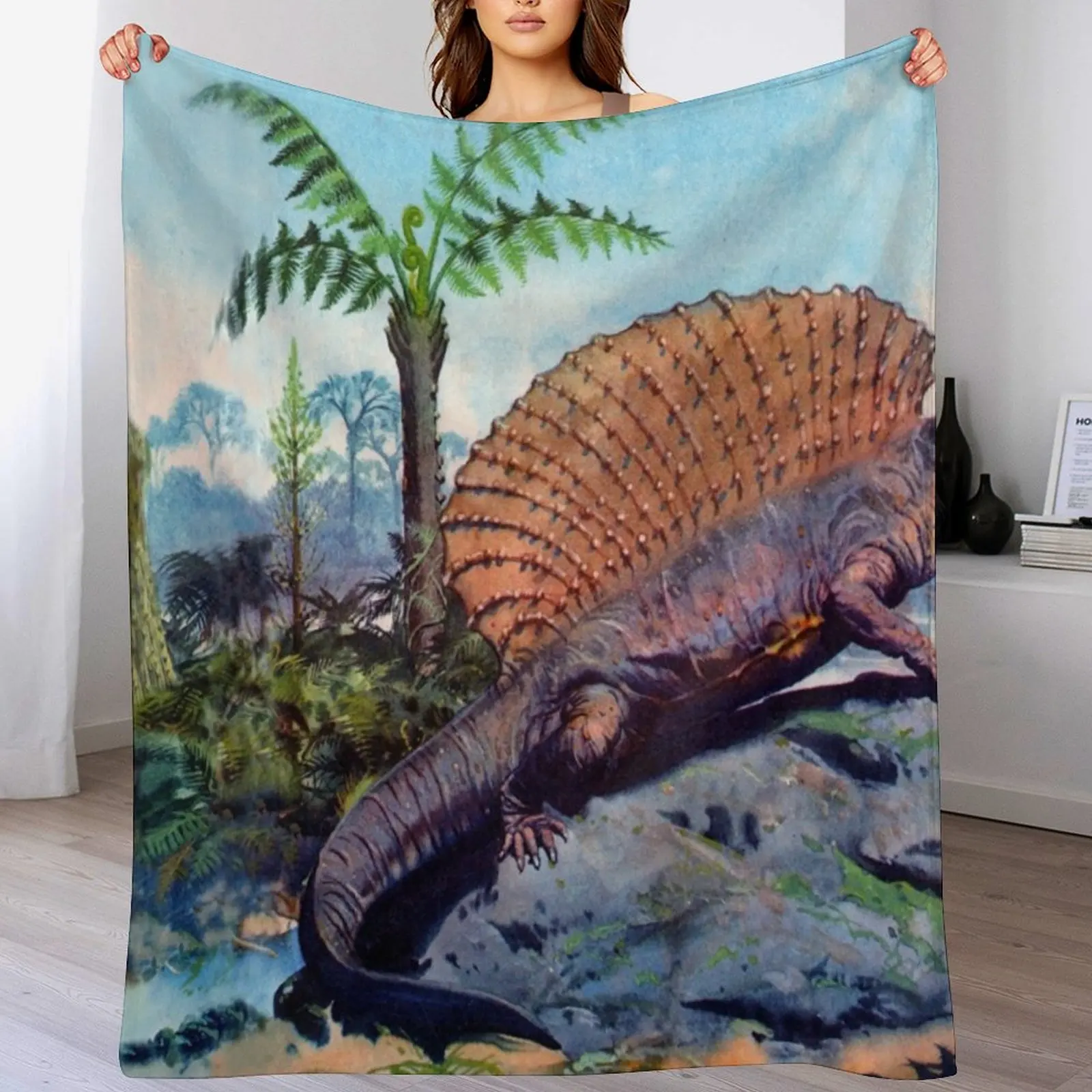 CARNIVORE THEROPODS DINOSAURS DIMETRODON TYRANNOSAURUS GALLIMIMMUS GIGANOTOSAURUS MEGALOSAURUS RAPTOR VELOCIRAPTOR Throw Blanket