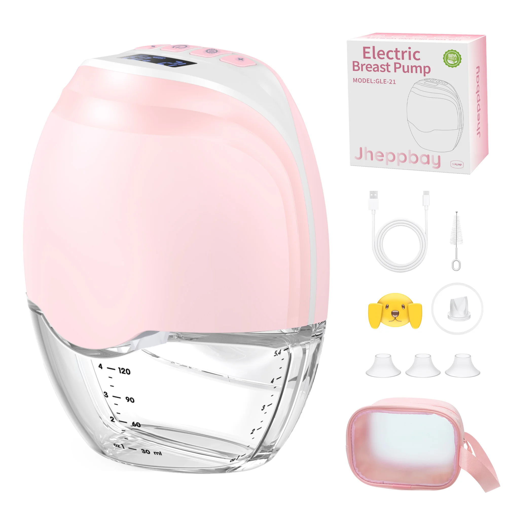 Wearable Breast Pump Hands Free Electric Portable Wearable Breastpumps BPA-free 12 Levels 3 Modes Breastfeeding Milk Collector