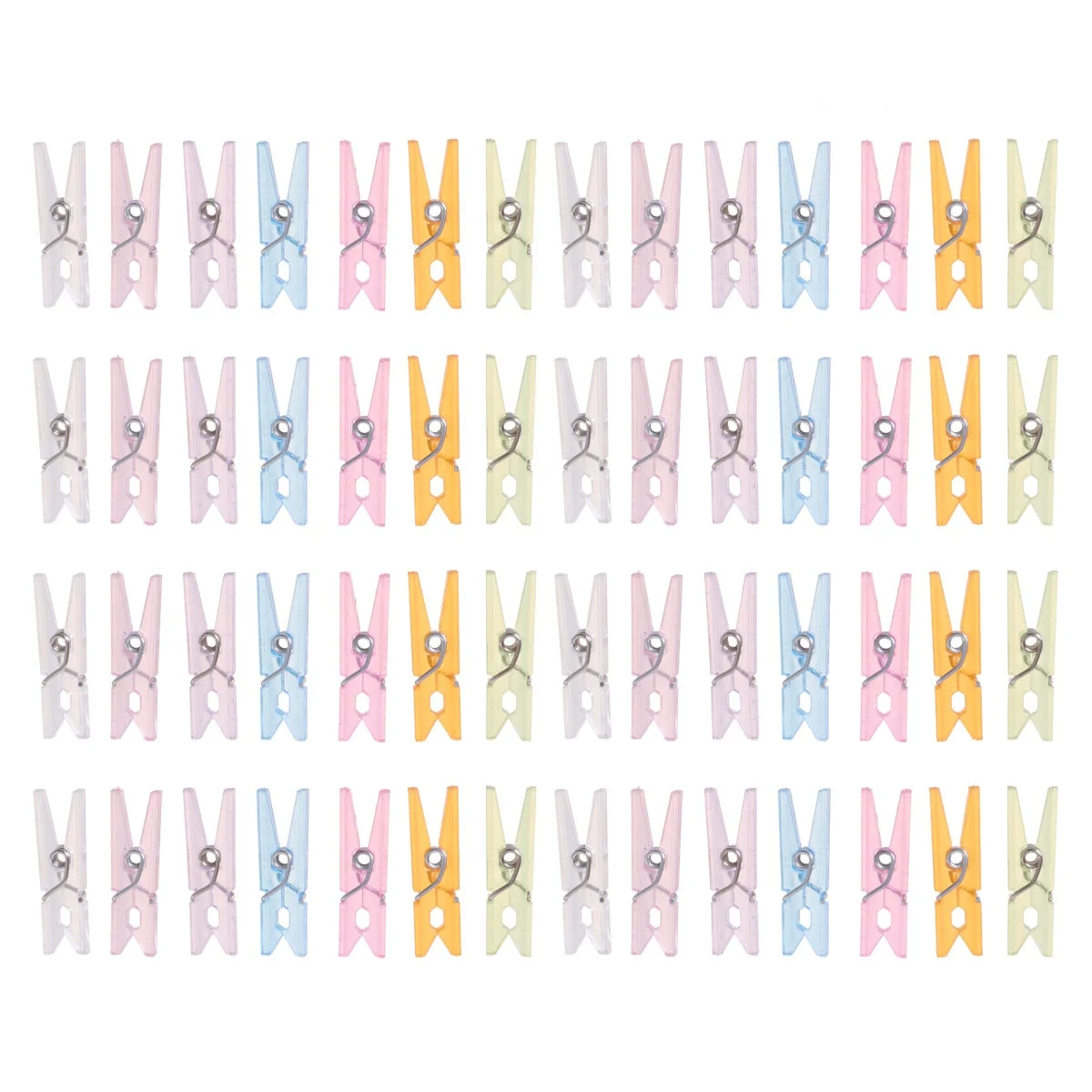 

100pcs Plastic Clothespins Clear Colorful Mini Clips Wall Clamps Hanging Laundry Light Weight Multipurpose Home Decor