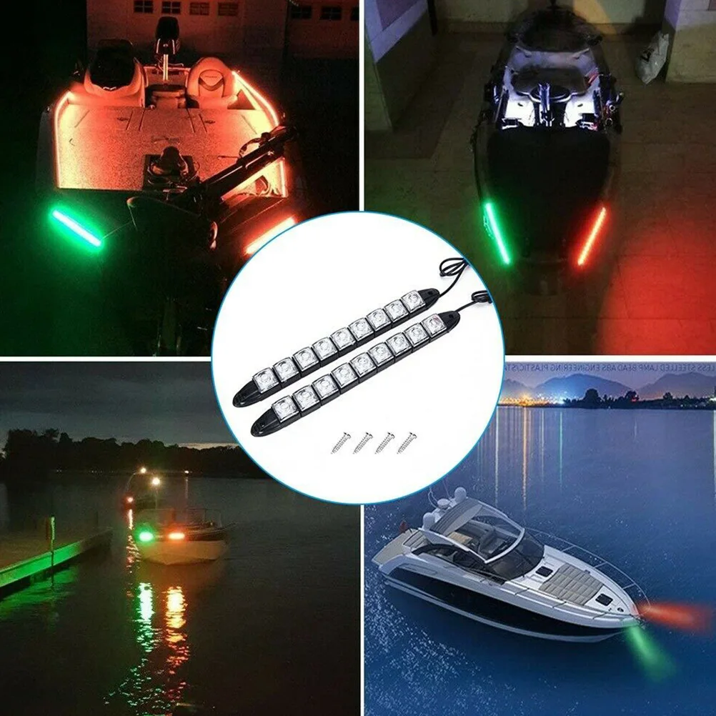

2 pcs LED Signal Lamp Black Portable Navigational Daytime Running Light Waterproof Silica Gel Decor Boat Car Gifts