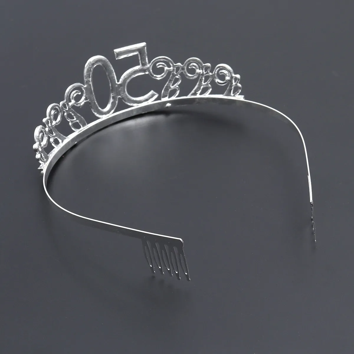 1Set Birthday Crown Tiara Rhinestone Hair Comb Party Sash Letter Print Decoration Party Etiquette Belt Crown Accessory
