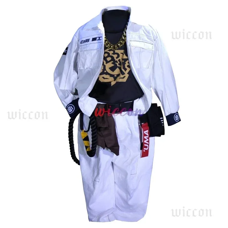 FC6Game Zenless Zone Zero Ben Bigger 코스프레 의상 남성용 화이트 코트 자켓 작업복 Ben Bigger Cosplay Plus Size Halloween @FC8!