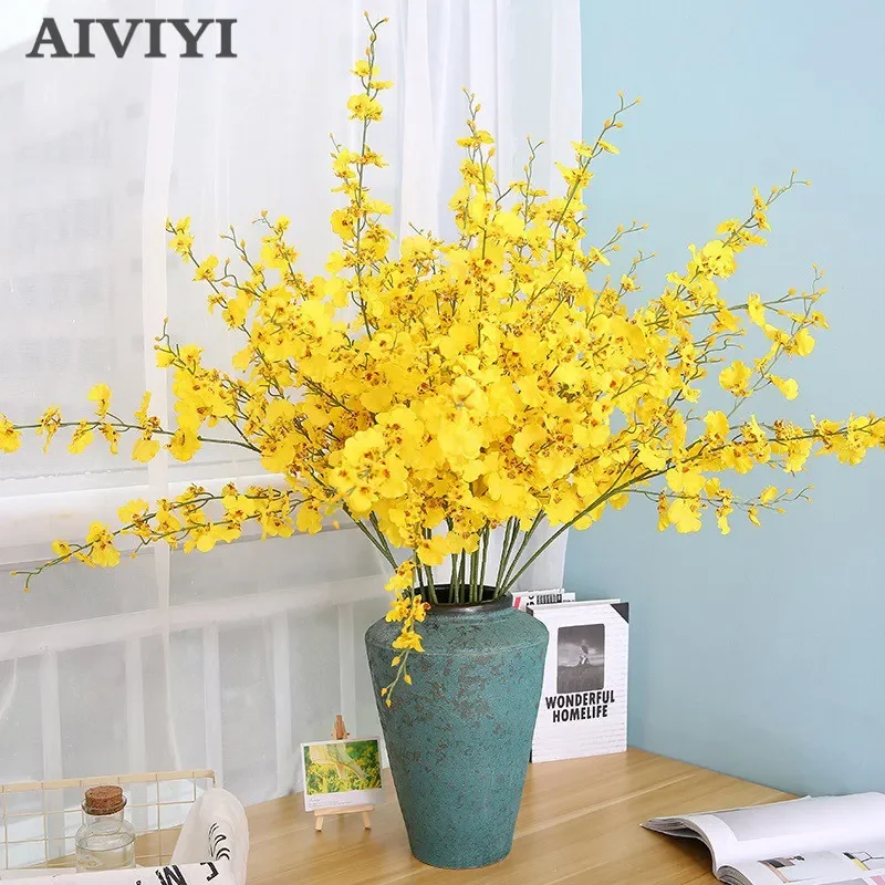 Artificial Flower European Rural Style Dancing Orchid Flower Fake Flower Wedding Home Decoration Table Decor