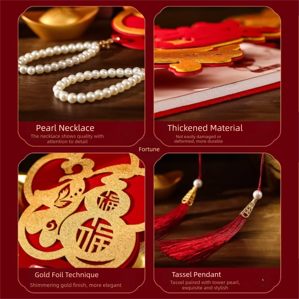 

Chinese Style Spring Wall Pendants Red Classical with Tassels New Year Pendant Spring Festival Pendants New Year Home Decor