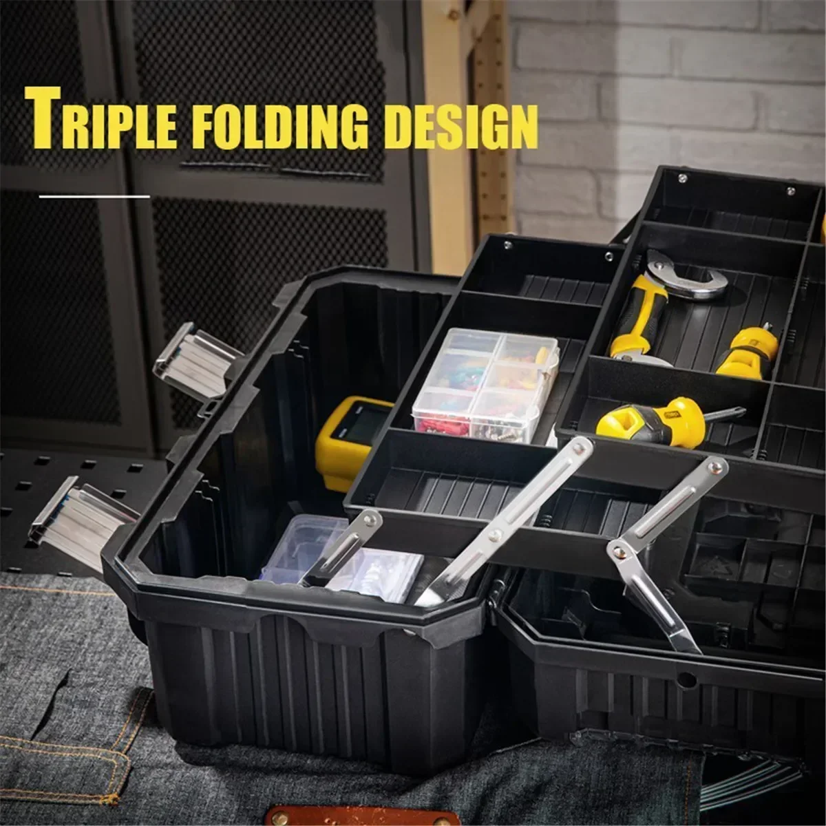 Heavy Duty Three-layer Folding Thickened Tool Box Garage Tools Organizer for Screwdriver Plier Waterproof Box Tool Storage