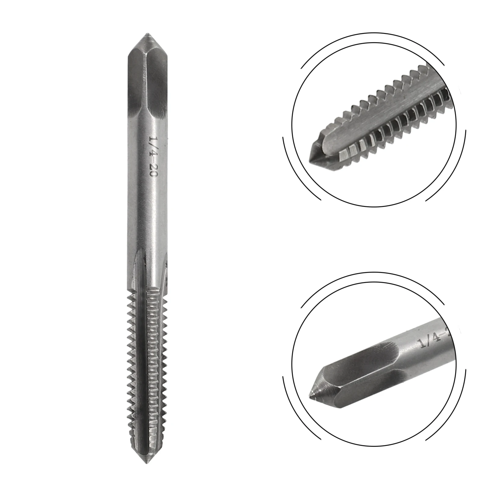 1 Pcs Screw Tap 1/4-20 UNC-2B HSS Right Hand Thread Drill Screw Tap 70mm Spiral Point Flute Hand Tools Repair Tool