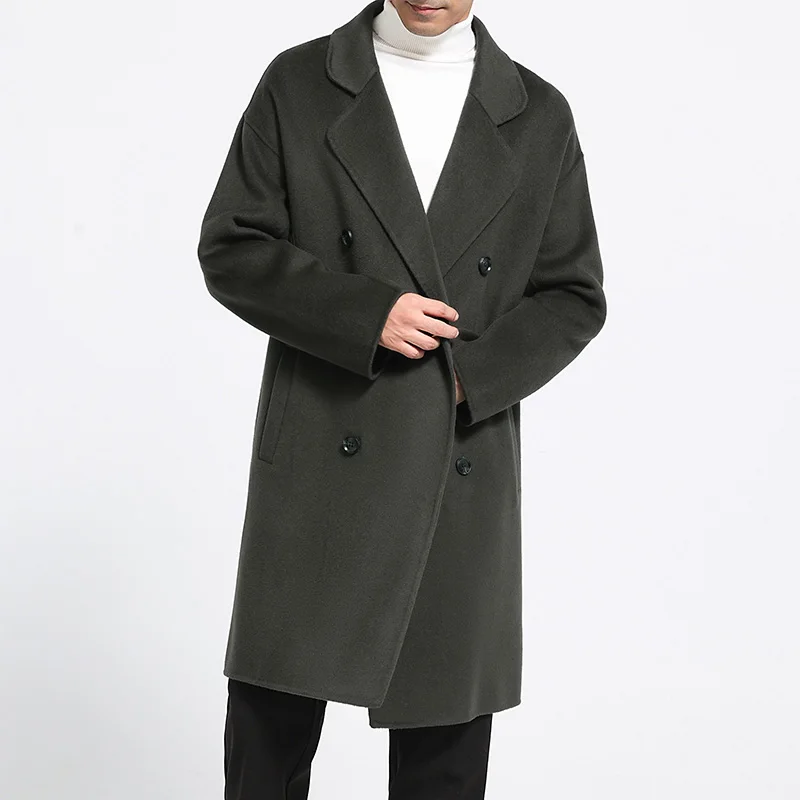 2024 New (100% Wool) Men's Wool Coat Medium to Long Size Business Classic Versatile Fashion Style