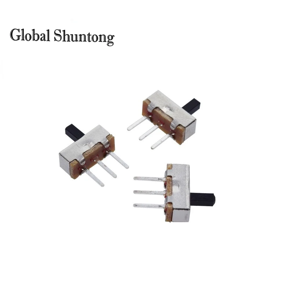 10pcs Interruptor on-off mini Slide Switch SS12D00 SS12D00G3 3pin 1P2T 2 Position High quality toggle switch Handle length:3MM