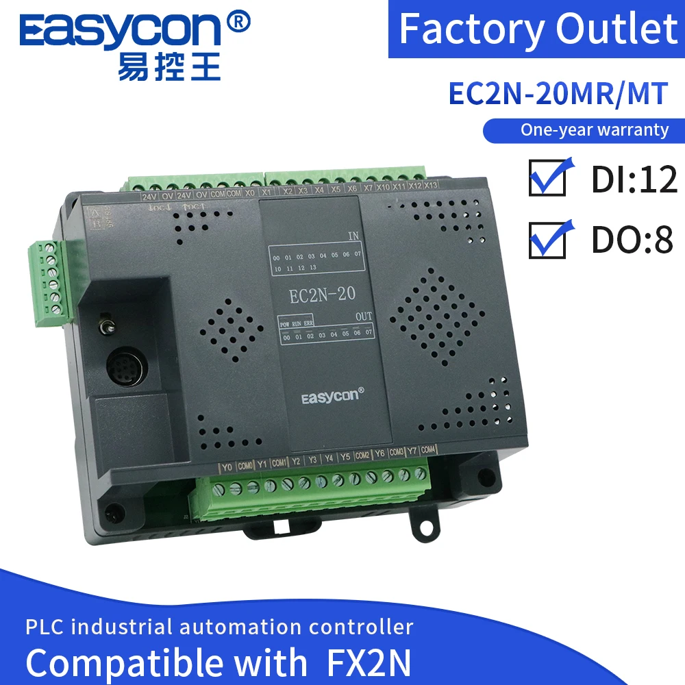 

Easycon PLC FX2N FX1N EC2N-20MR PLC Programmable Logic Controller FX2N FX1N Works With 24V Power Supply