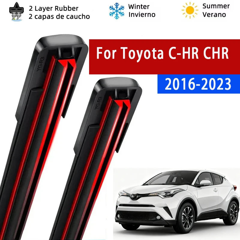 

For Toyota C-HR CHR 2016-2023 2017 2018 2019 Wiper Front Wiper Blades Windshield Windscreen Window Brushes 26"+16" Accessories