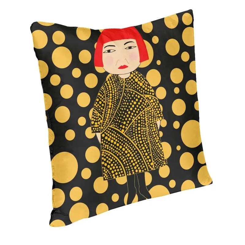 Yayoi Kusama Pillow Cover Home Decor Yellow Dots Cushion Cover Throw Pillow for Car Double-sided Printing