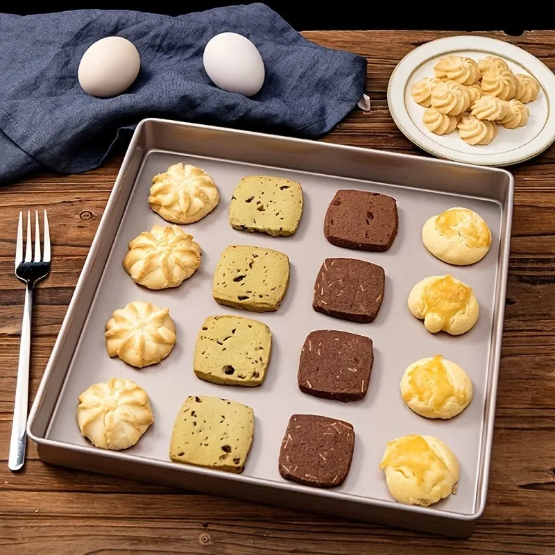 11-inch - 28x28 square deepened cake roll baking tray mold, household non-stick nougat snowflake pastry kitchen baking mold