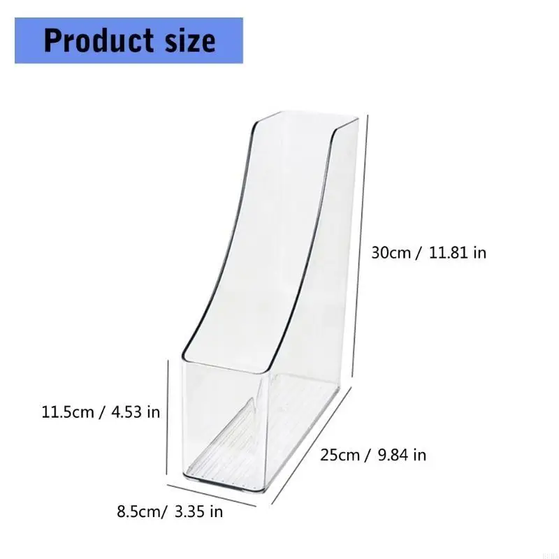 Clear Desktop Bookends Book Magazine Stand Multipurpose Desk Book End Space Saving Desk Book Protecters 8.5x25x30cm