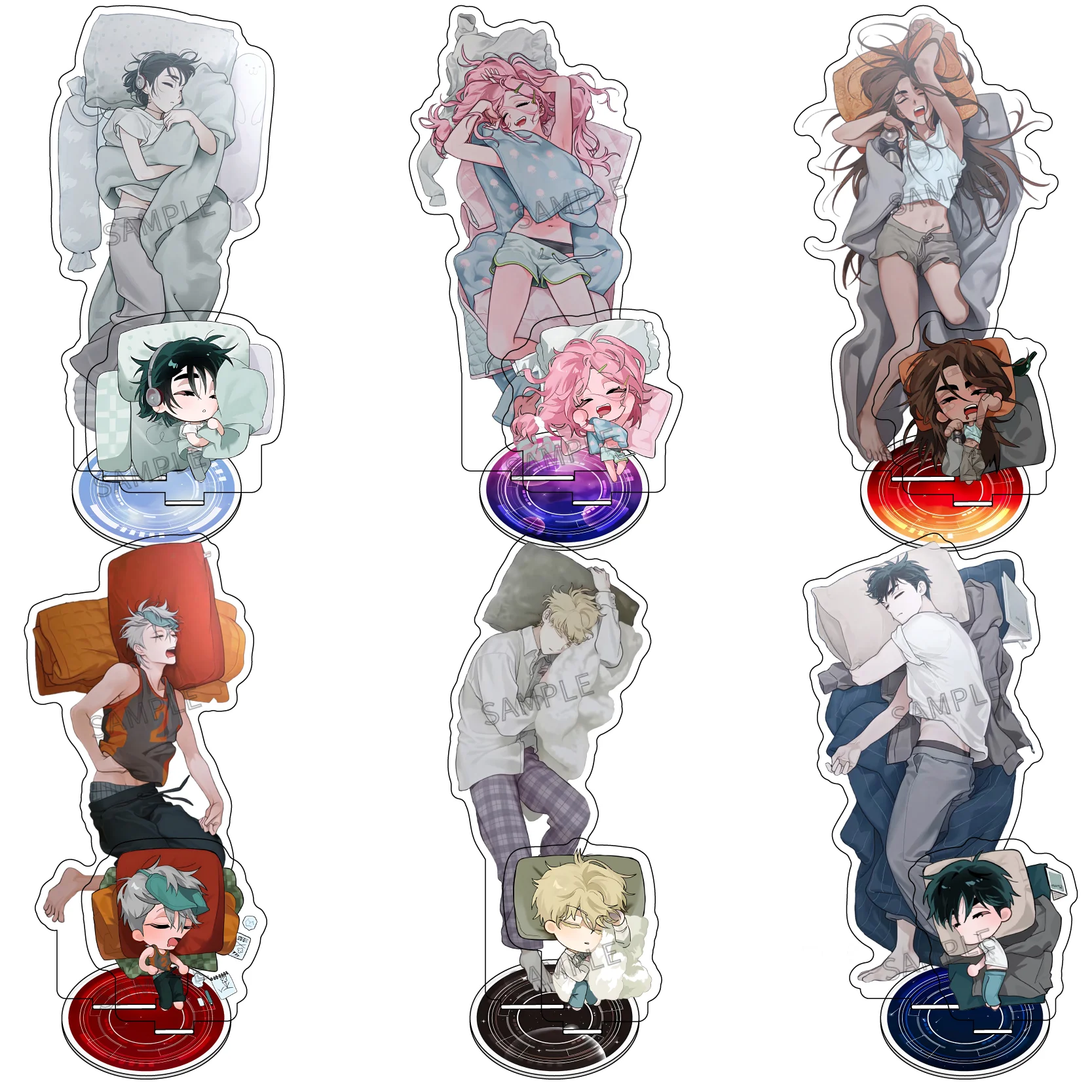 Anime Alien Stage Character Acrylic Keychain with 15cm Desktop Stand Cosplay Gift Collectible Decor Model Figure