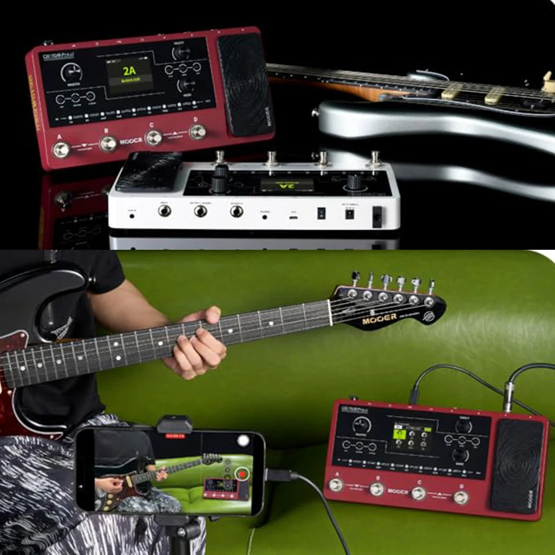 MOOER GE150 Pro/Pro Li New Guitar Amp Modeling متعدد المؤثرات دواسة OTG Looper 151 تأثيرات الحنفية تيمبو، 4 مفاتيح قدم، محمل الأشعة تحت الحمراء #1