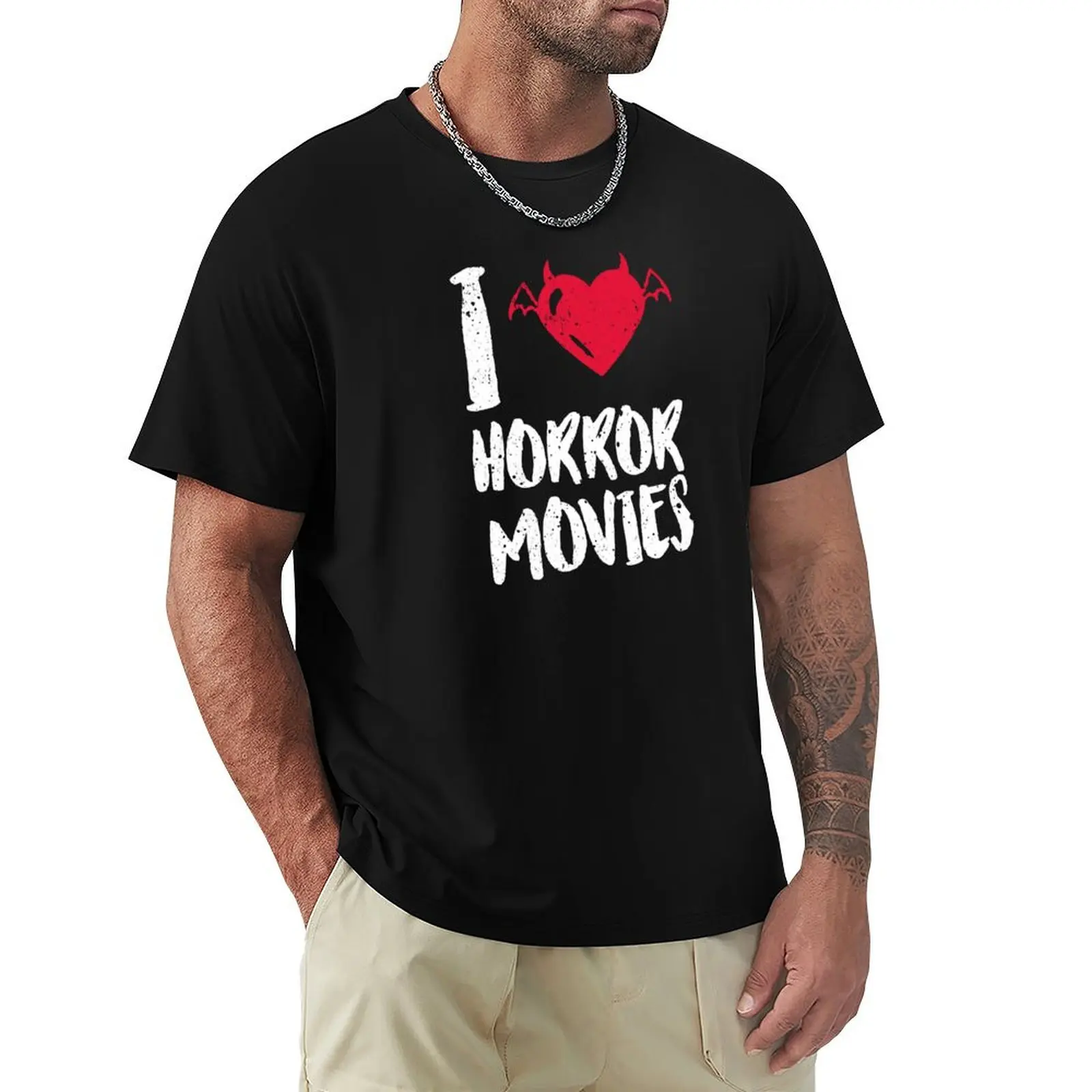 I love horror movies. Terror Cinema fans gift. T-Shirt anime clothes hippie clothes mens graphic t-shirts hip hop