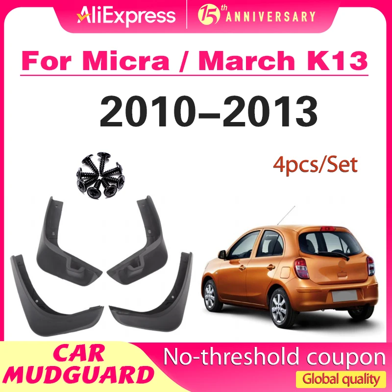 

4x For Nissan March K13 2010 2011 2012 2013 Mud Front Rear Anti-splash Upgrade Mudguards Fender Mudflap Accessories D21 Pickup