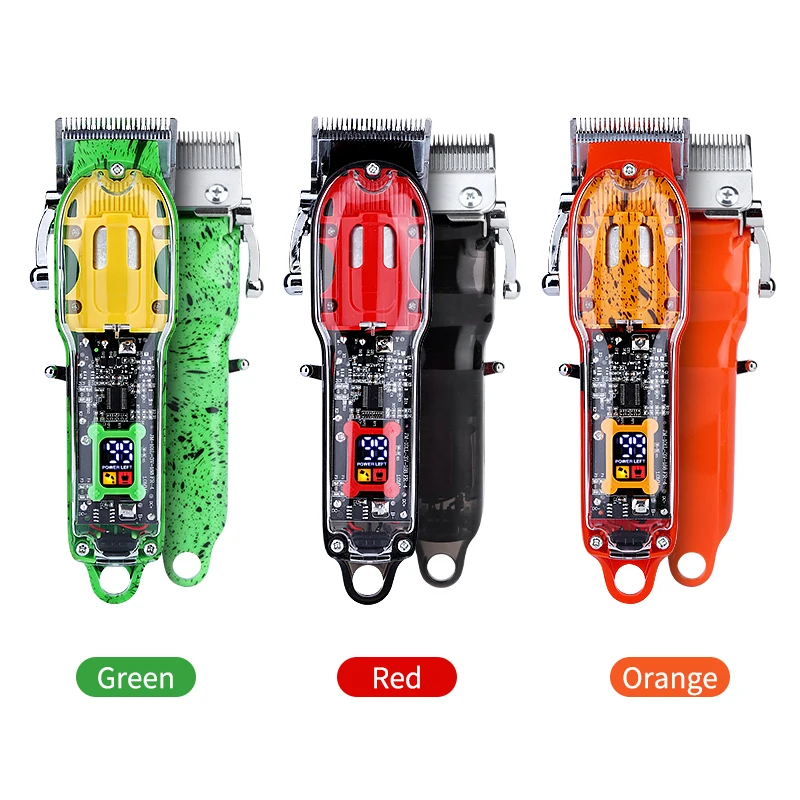 ماكينة حلاقة احترافية من شركة Resuxi JM-200 قابلة للتعديل، أفضل ماكينة قص الشعر اللاسلكية، ماكينة تشذيب الشعر الشفافة