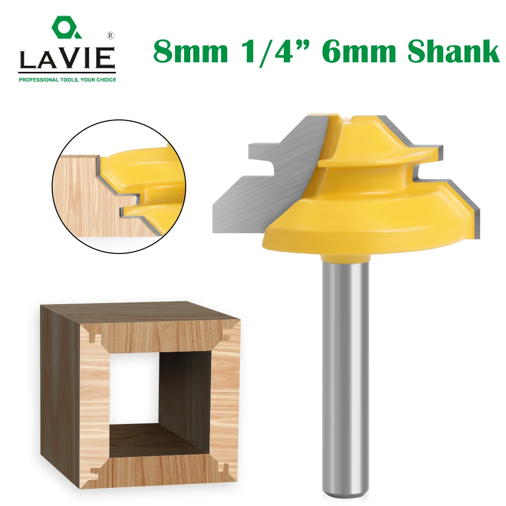 Grau Bloqueio Miter Router Bit Tenon Milling Cutter Ferramenta de Madeira para Ferramentas de Madeira Mc01 Mc09 Mc02 1pc Shank mm mm Lavie45