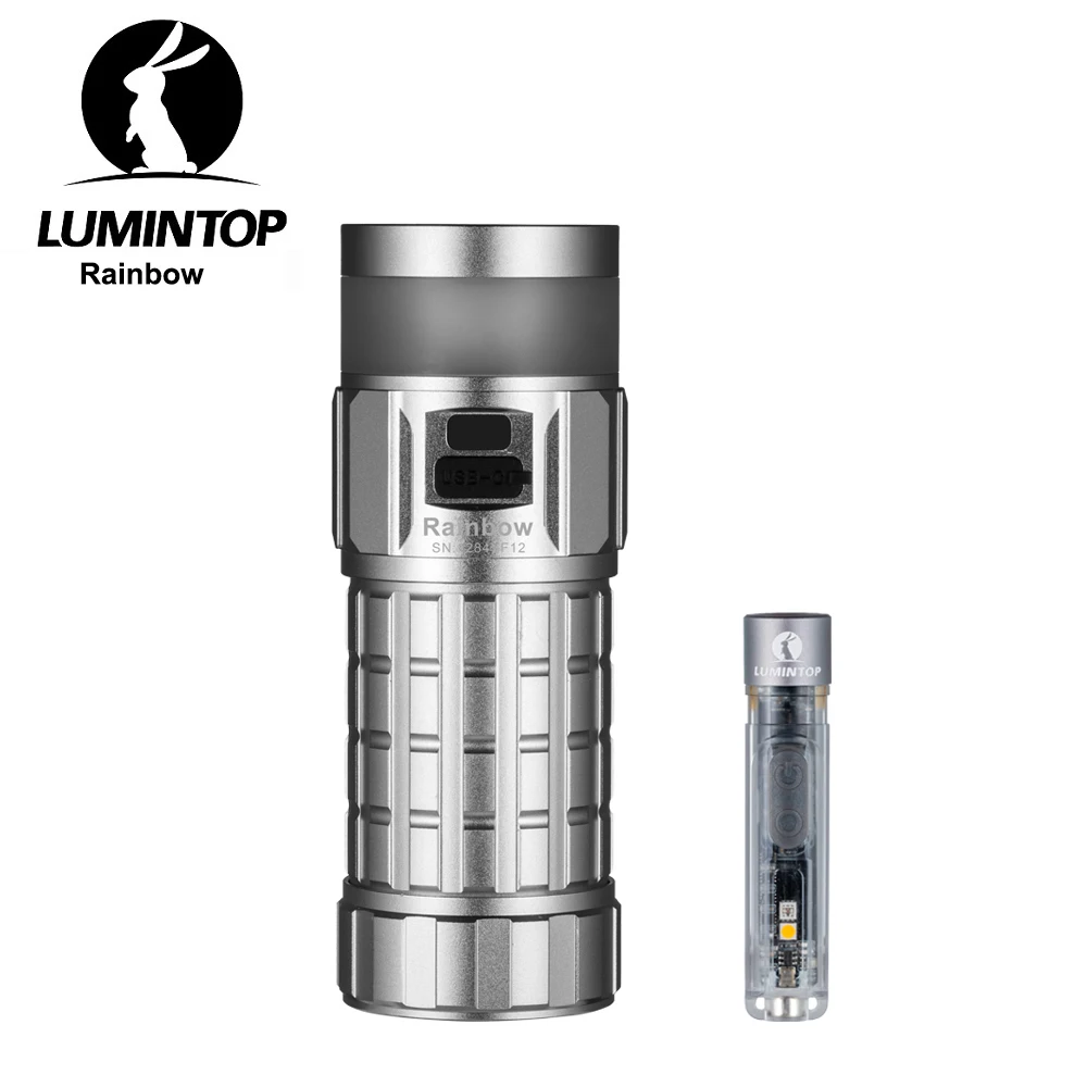 EDC LED-Taschenlampen Typ USB-C Wiederaufladbare Lampe Selbstverteidigung Camping-Laterne Taschenlampe Outdoor Regenbogen-Fernbedienungsversion Licht