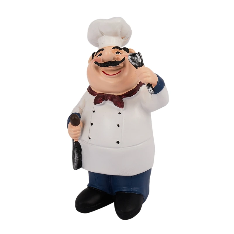 Retro Chef Model Ornaments Resin Crafts Mini Chef Figurines Home Kitchen Restaurant Bar Coffee Decor