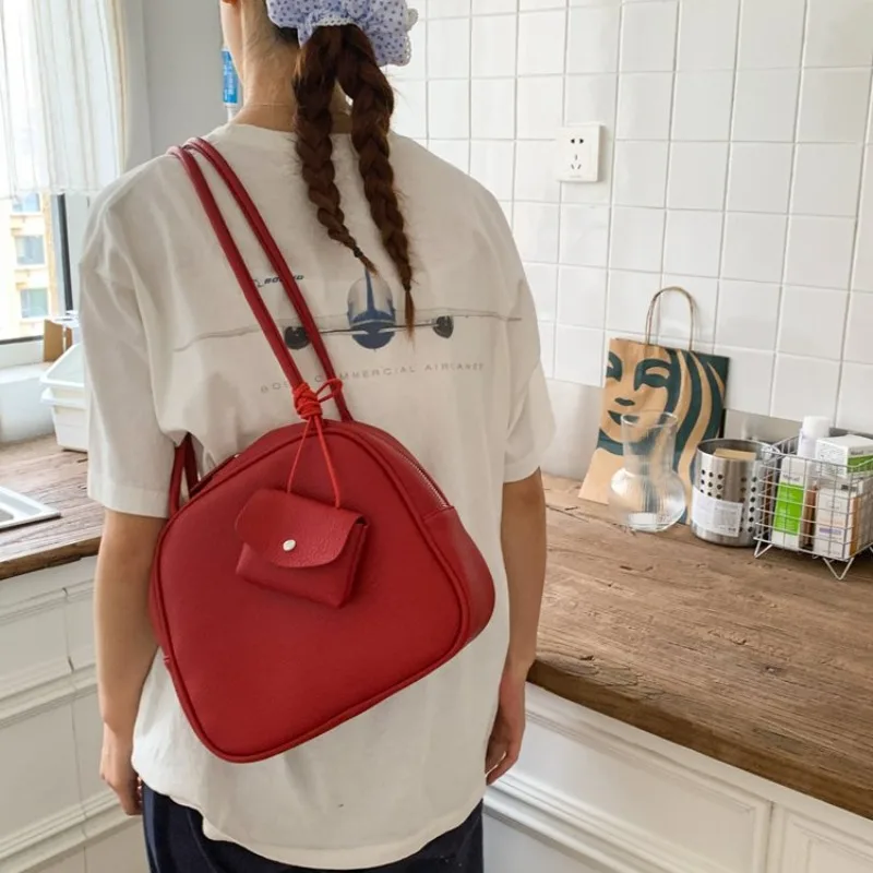 Simple Stylish Diaper Bag For Women Leisure Backpack Casual Business Commuter Vintage Letter Logo Leather