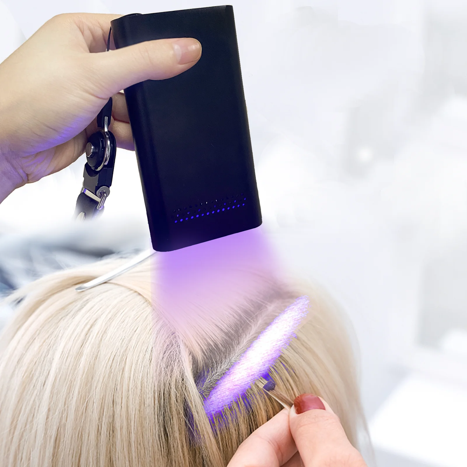 Luce a V portatile per capelli Strumento professionale per l\'estensione dei capelli Salone di bellezza Innesto rapido dei capelli Luce