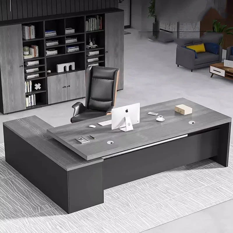 Drawers Corner Office Desk Dark European L Shaped European Computer Desks Laptop Metal Escritorios De Ordenador Modern Furniture