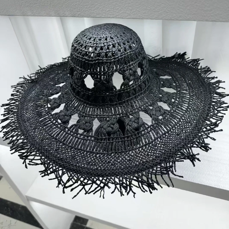 

Женская летняя соломенная шляпа из натуральной рафии, женская модная шляпа с лентой и широкими полями, солнцезащитные шляпы для женщин, отпуска, путешествий, пляжная шляпа