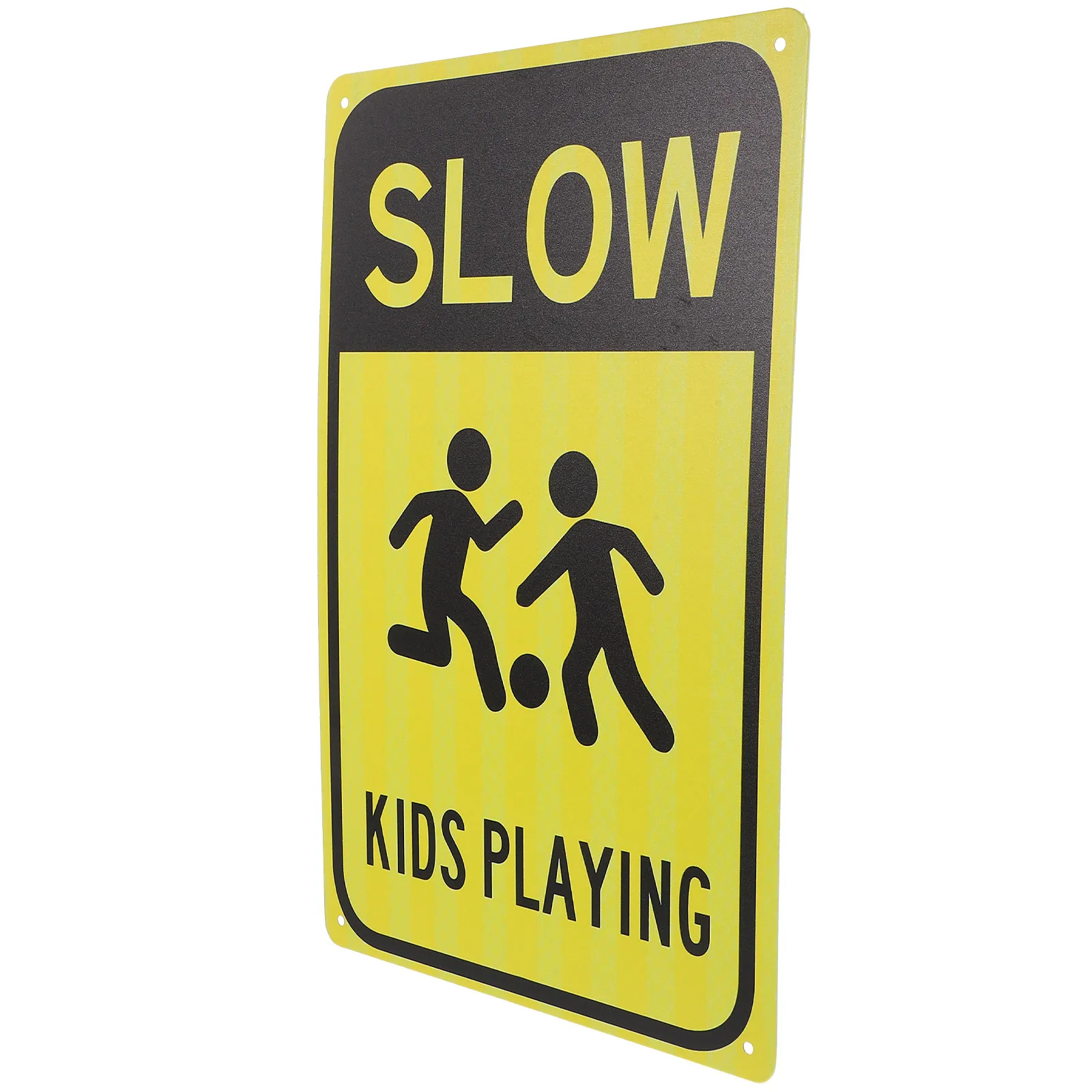 

Metal Road Sign Street Safety Slow Down Kids Playing Caution Warning Traffic Sign Weather Resistant Iron Convenient Street Signs