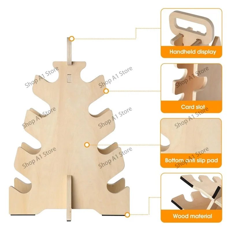 Wooden Multi-Tier Dumbbell Storage Rack, Detachable Dumbbell Holder for Home Gym Equipment Storage