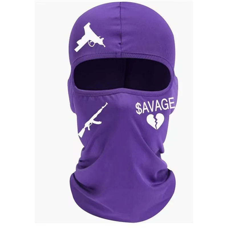 Outdoor cycling windproof, sun proof, breathable neck protection, hot stamping printed ice silk headgear, milk silk ski mask