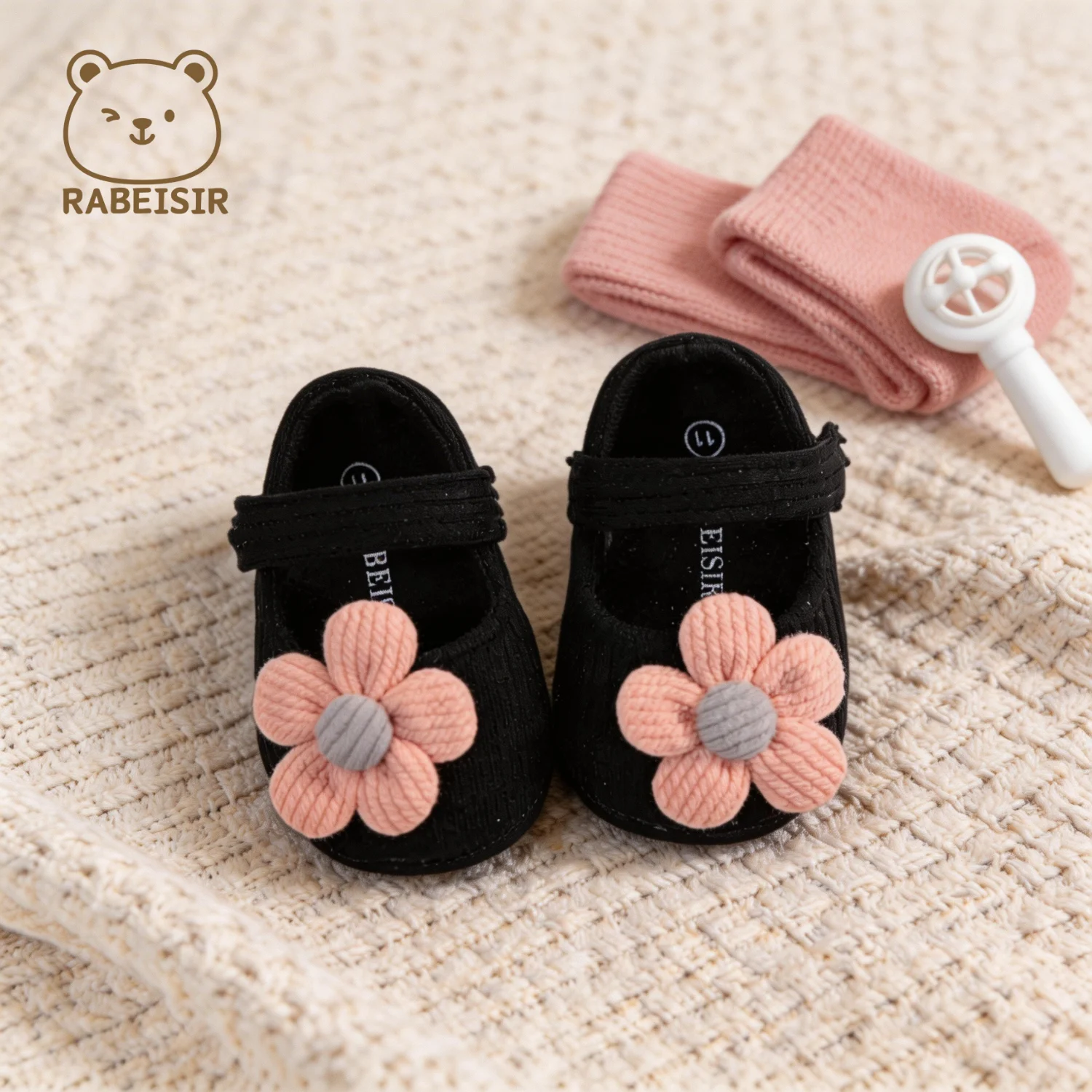 Niedliche Blumen-Mary-Jane-Flache Schuhe für Babys, trendige, leichte, weiche Schuhe für Party-Auftritte im Innen- und Außenbereich, Frühling – Detail 7
