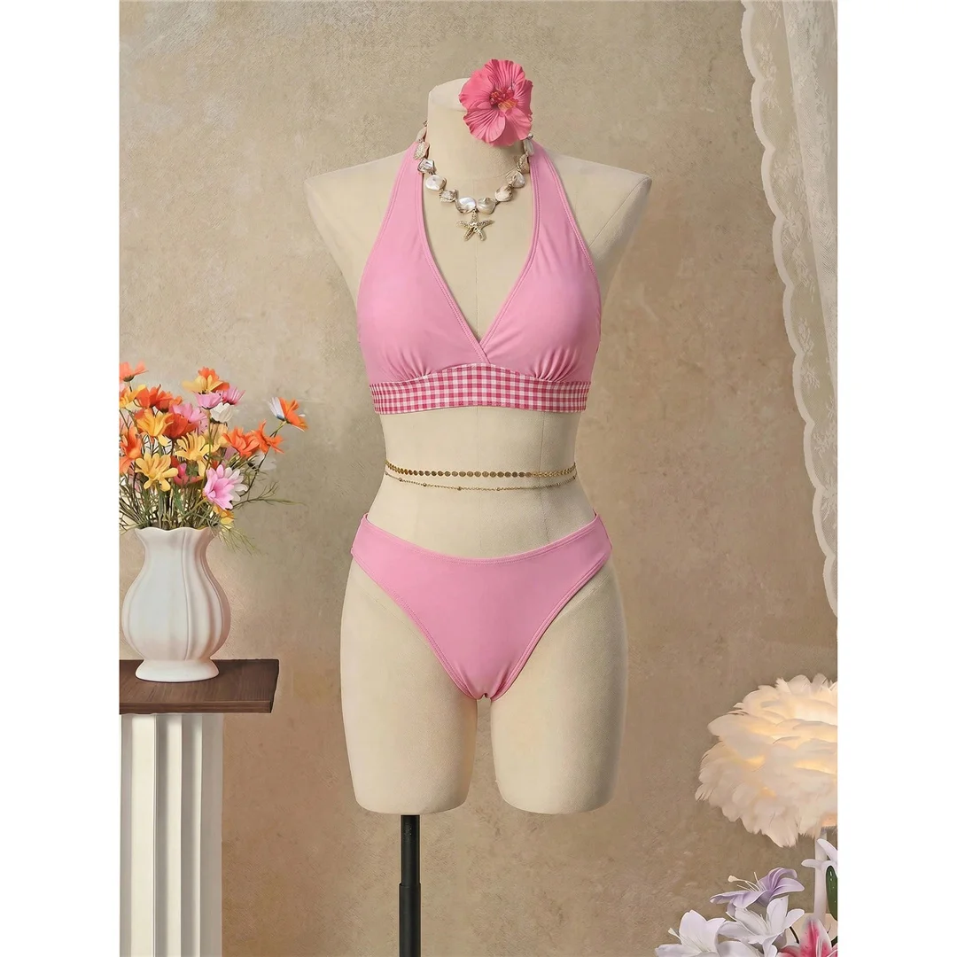 S - XL Mit Rock, Polka-Dot-Blumen-Bikini, Damen-Badebekleidung, dreiteiliges Bikini-Set, Badeanzug, Badebekleidung, Schwimmbekleidung V8518 – Detail 16