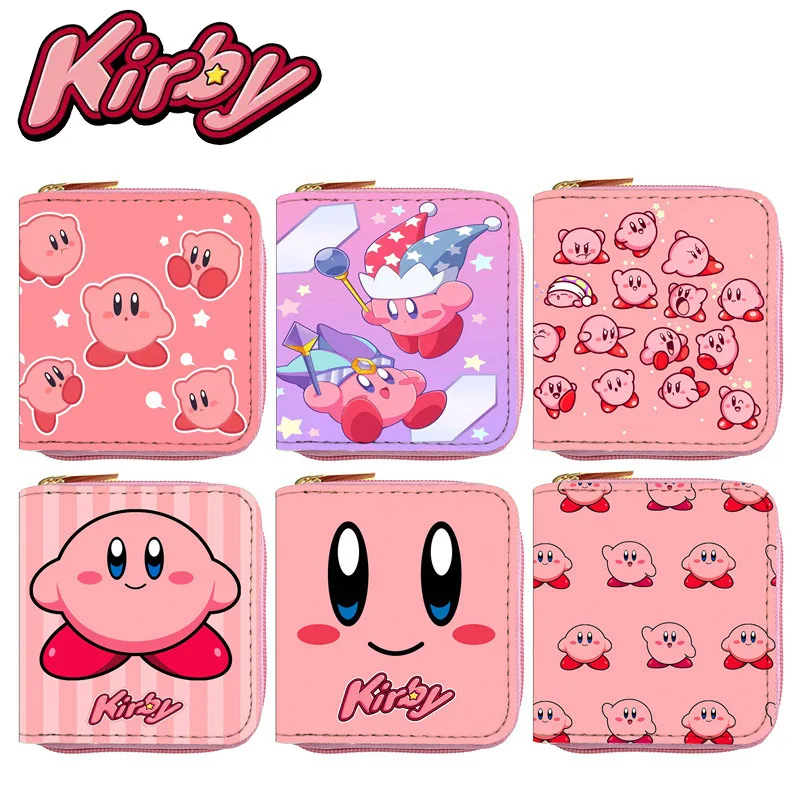 Bolsa de tarjetas Kirby para mujer, tarjetero multitarjeta de gran capacidad, cartera pequeña, tarjetero, monedero, billetera corta bonita para estudiante Zero