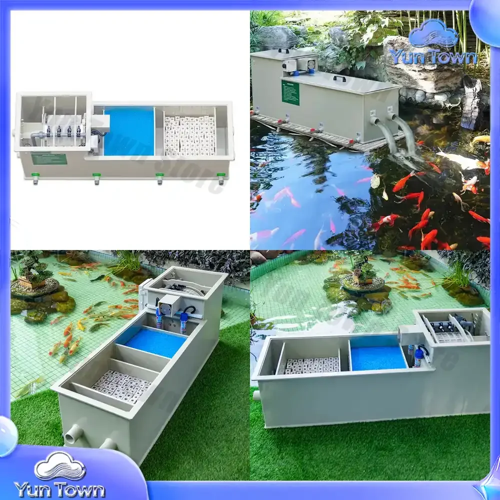 Home Use Garden Koi Pond Filter System Aquarium Fish Tank 10m3/h UV Bio-bacteria Combi Drum Filter for Pond