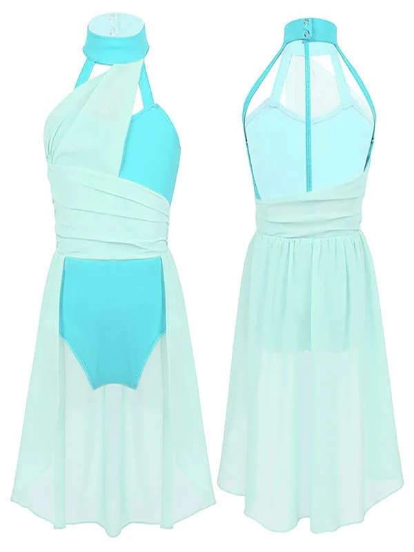 بدلة الرقص الحديثة الفتيات الشكل التزلج على الجليد فستان قاعة الرقص الباليه أزياء رقص الجمباز يوتار فستان لملابس الرقص الغنائية