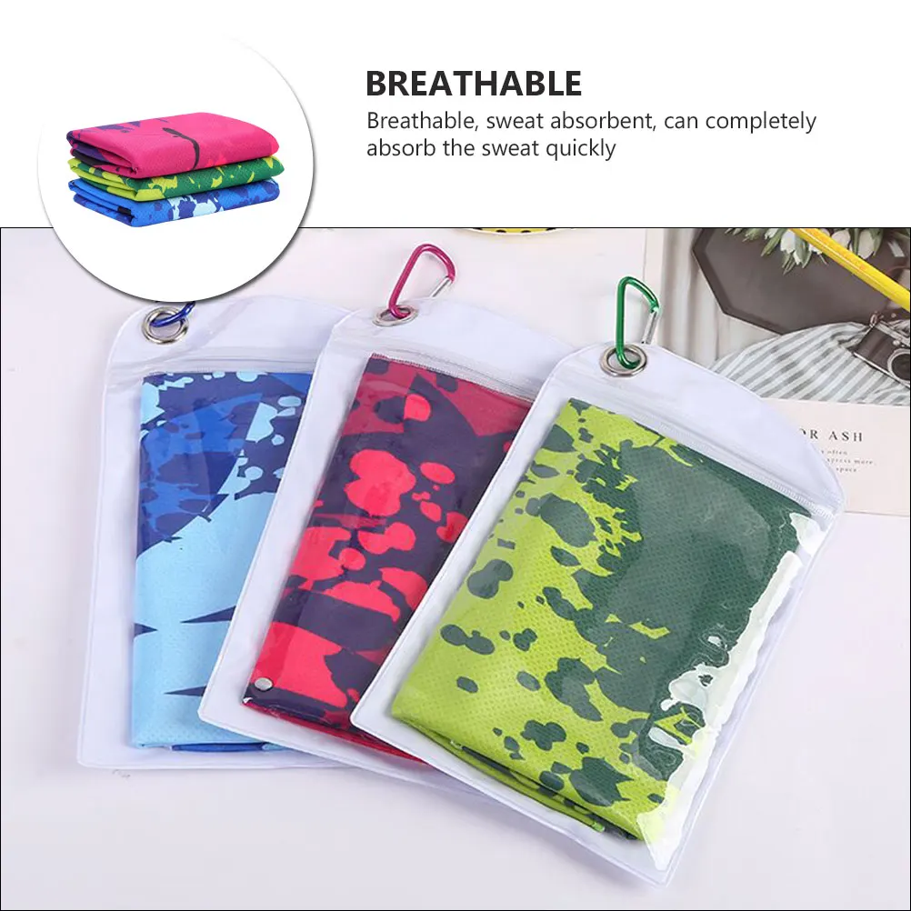 3 pçs toalha fria yoga fitness para correr ginásio esportes suor poliéster toalhas absorventes de suor