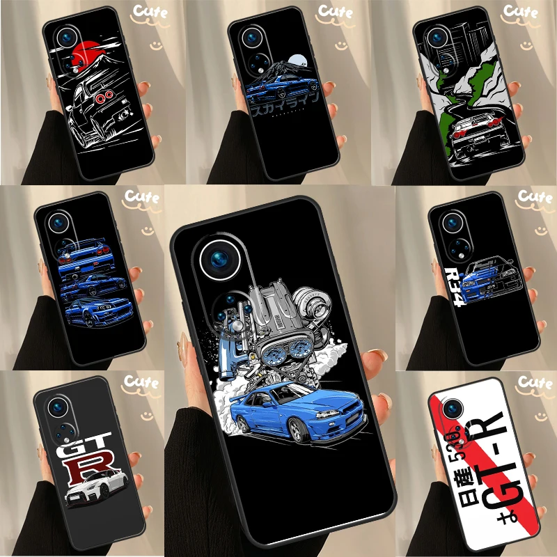 JRM Skyline GTR R34 Case For Huawei P30 P20 P60 P40 Lite Nova 9 5T P Smart Honor Magic 5 Pro 50 70 X8 X9a Cover