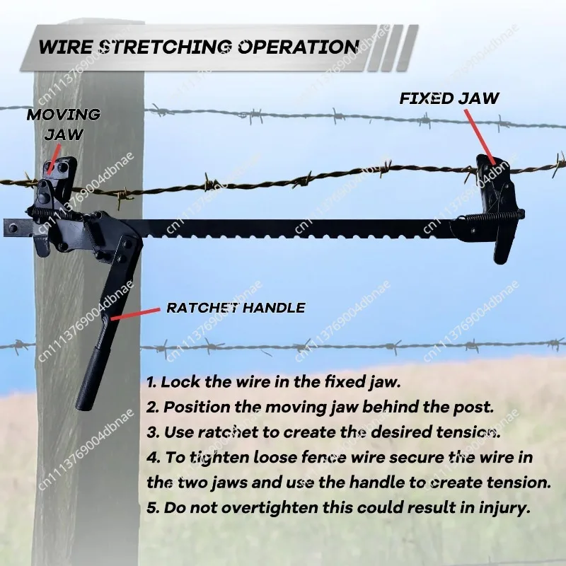 2 Hook Fence Stretcher Fence Wire Tightener Tool Universal Joint Fence Repair Tightening Tool for Wire Mesh Barbed Wire