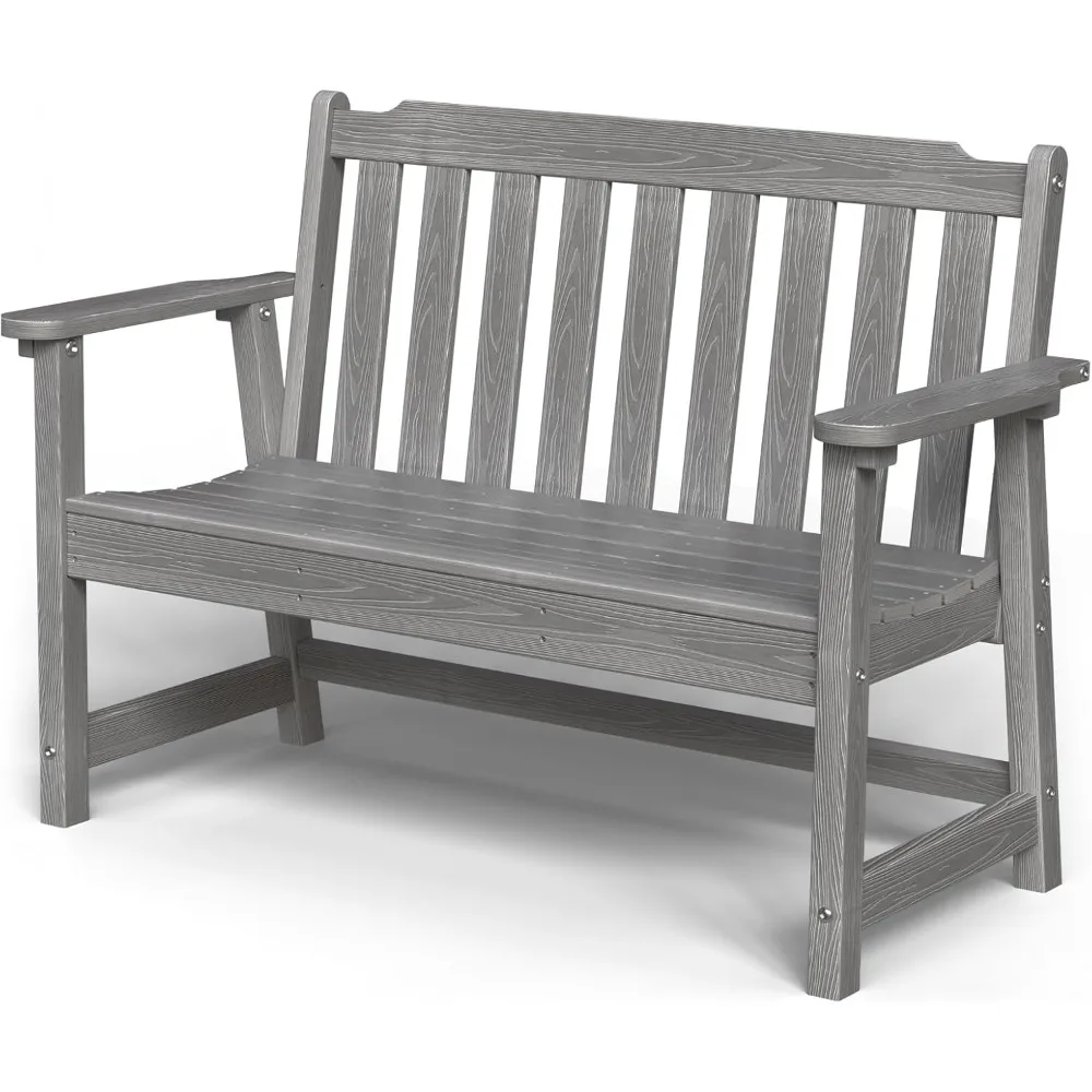 

Outdoor Bench, 2-Person HDPE Garden Bench, All Weather Poly Patio Bench for Outdoors, Garden, Backyard, Porch and Park, 660 lbs