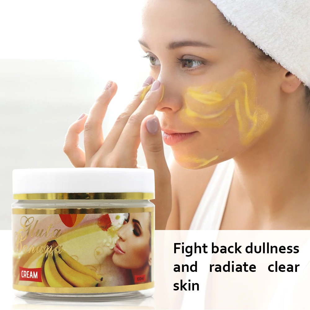 Gluta Banana Whitening Beauty Cream with AHA Vitamin C Removal Dark Spots Acne Hydration Skincare Face Cream for Dark Skin