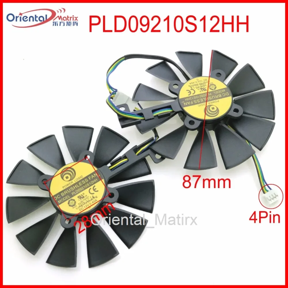 Free Shipping PLD09210S12HH 12V 0.40A 87mm VGA Fan For ASUS GTX1060 GTX1070 RX480 RX570 Graphics Card Cooling Fan