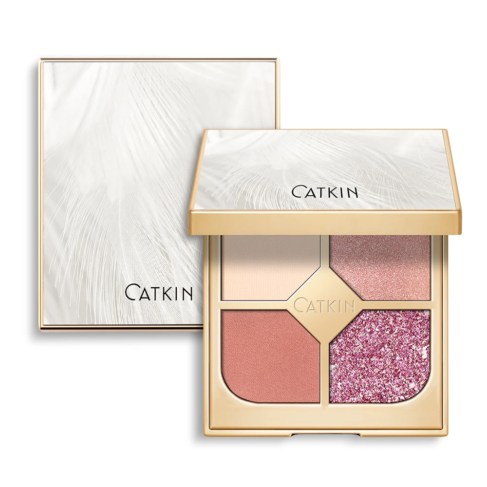 CATKIN Glit Quad Eyeshadow, High Pigmented and Matte Eyeshadow Palette, Shimmer Finishes