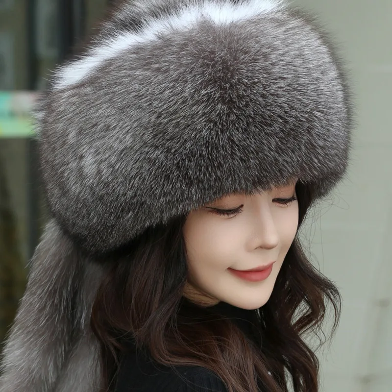 Fur Hat For Woman Winter Warmth Thick Leather Ear Protection Cold Proof Mongolian Hat Fur Hat Fluffy Comfortable And Warm