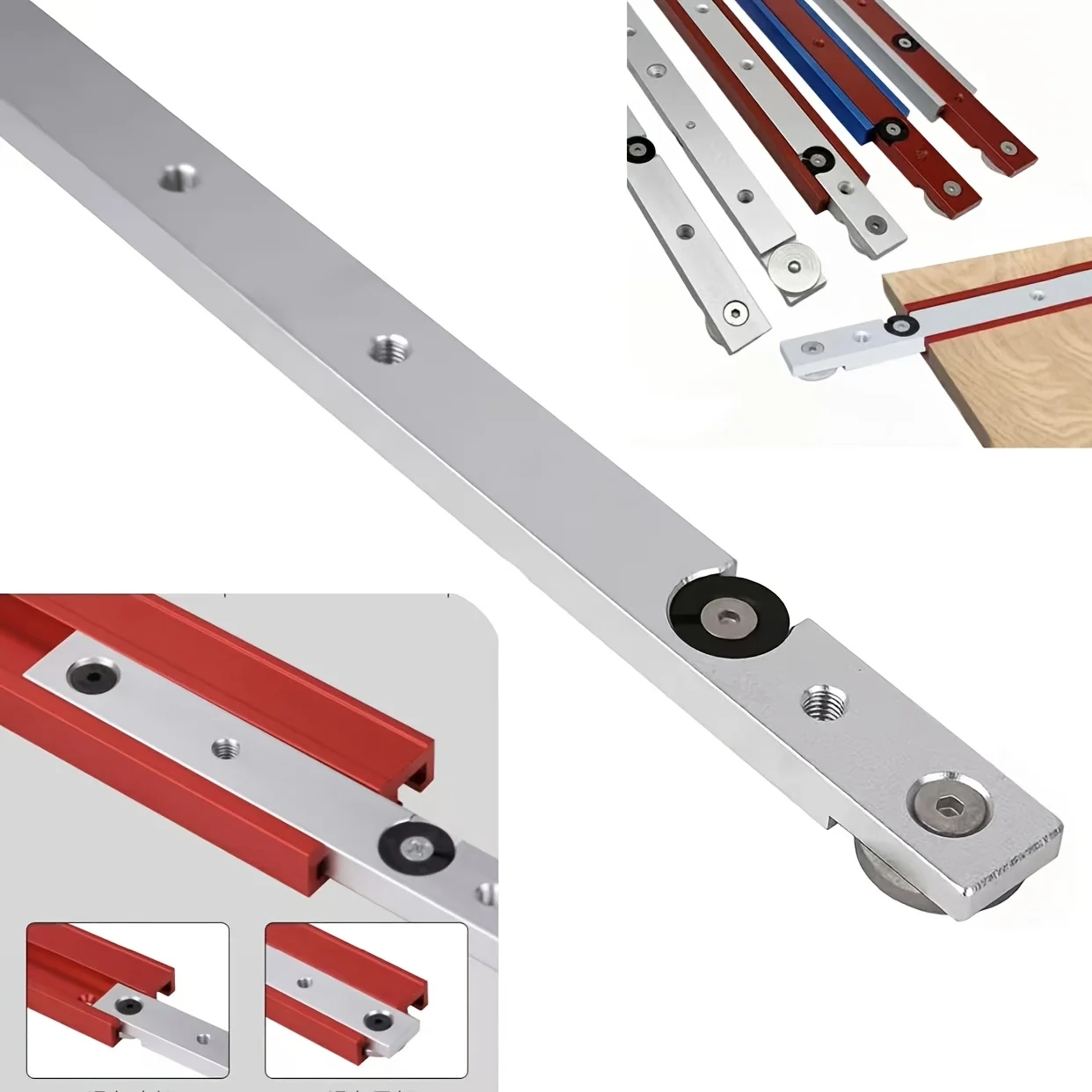 300/450mm Aluminum Alloy T-Track Miter Bar Slider, Linear Motion Guide Rail T-Slot Gauge Rod for DIY Woodworking Table Saw