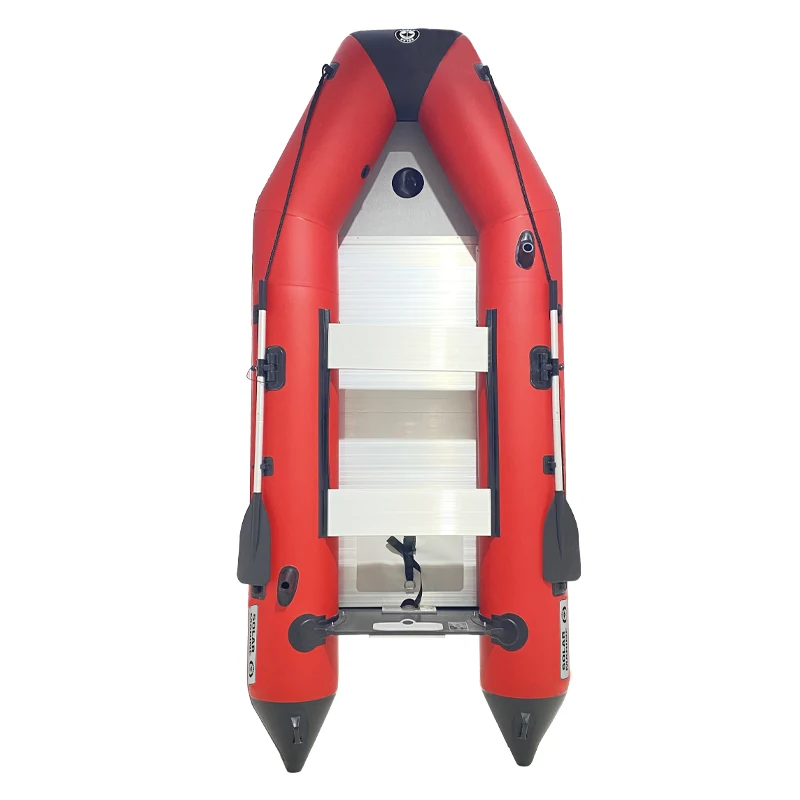 SOLARMARINE 10ft Inflatable Boat With Aluminum Floor 0.9mm PVC Air Tube Fishing Kayak Rescue Rowing Canoe for scuba Diving