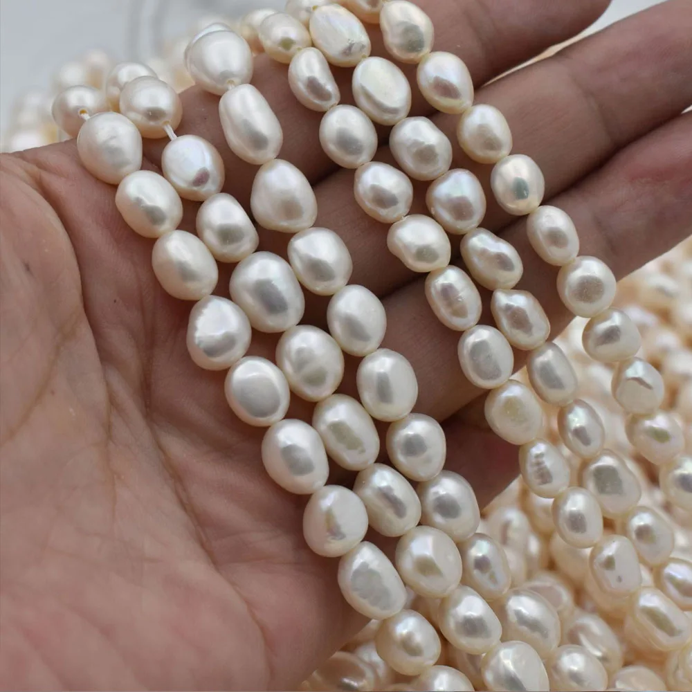 3-10mm Two Side Light Baroque Pearl Beads Natural Freshwater Straight Hole Loose Pearls DIY Handmade Jewelry Making Accessories