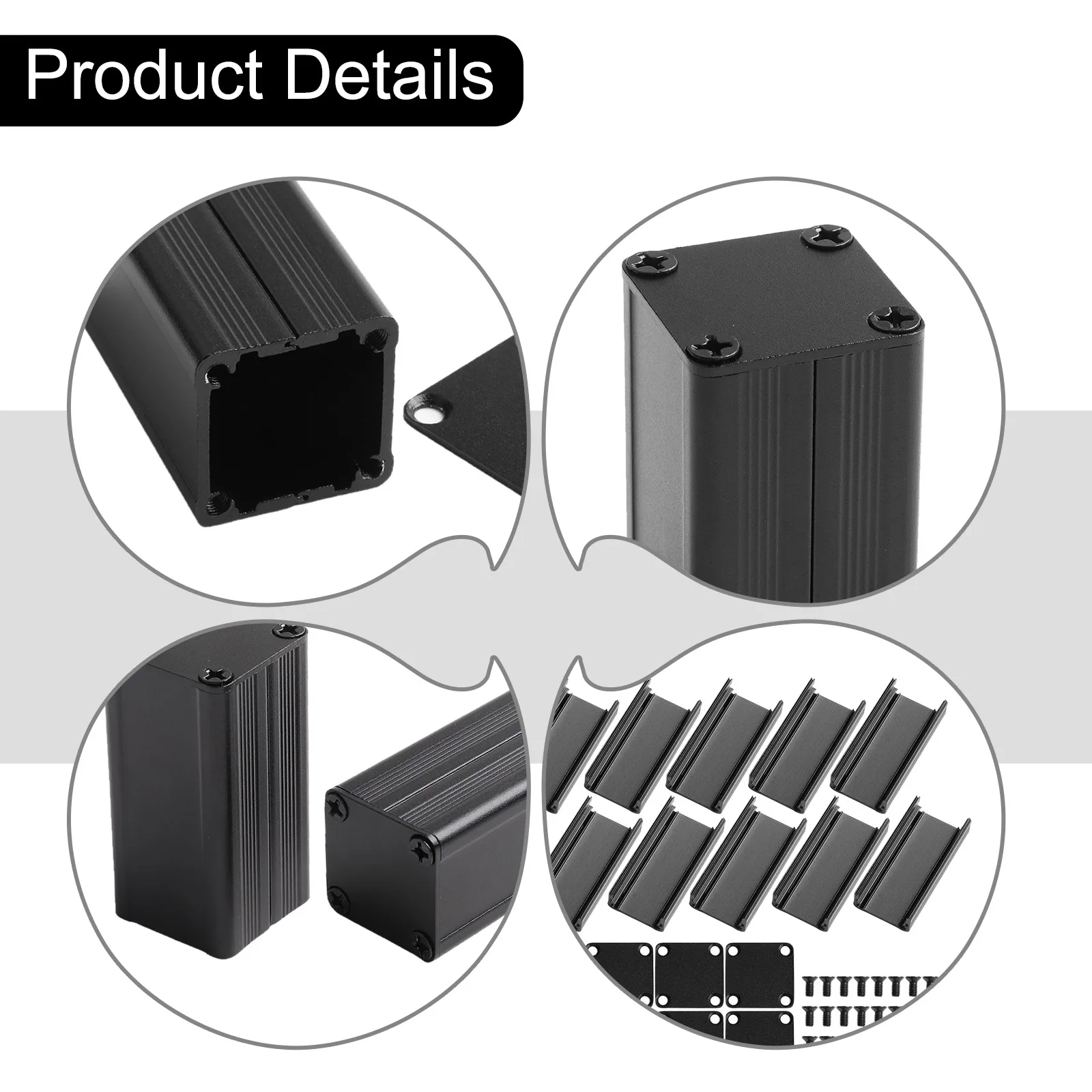 DIY Aluminum Enclosure Black Enclosure Electronic Prototyping Sandblasting Finish Built-in Groove PCB Wiring Box